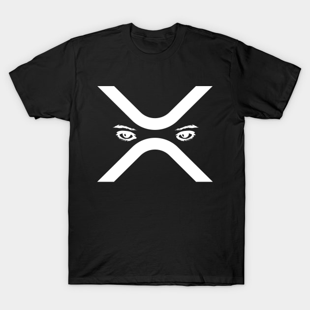 Ripple (XRP) logo with eyes T-shirt T-Shirt by cryptogeek